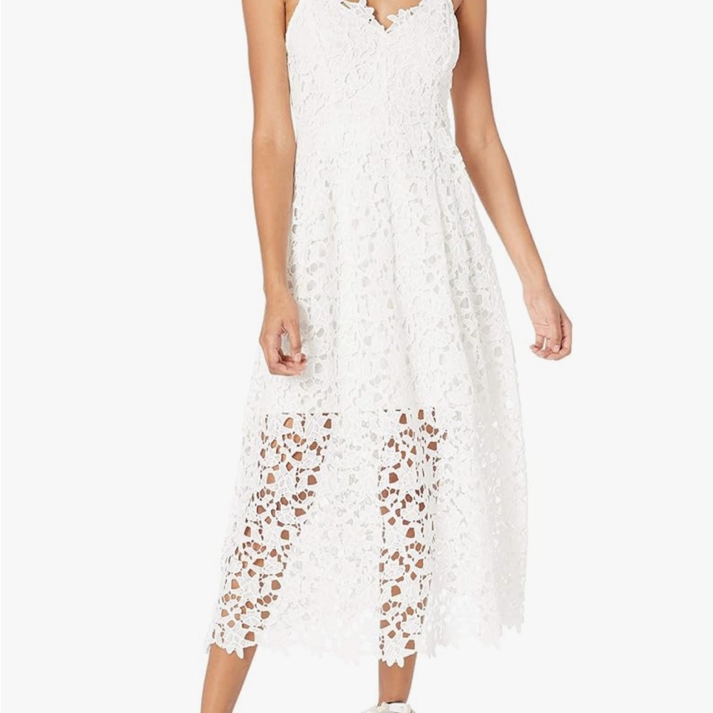 White Lace Midi Dress